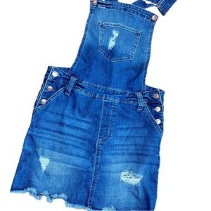Blue Overall Ripped Dress Size M